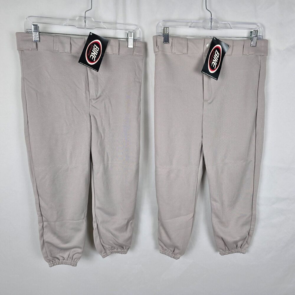 Bike Athletic Baseball Softball Pants Size Large 30" 32" Waist Gray 2 Pairs NWT